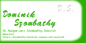 dominik szombathy business card